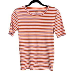 J Crew 100% Cotton Striped Tee Size M